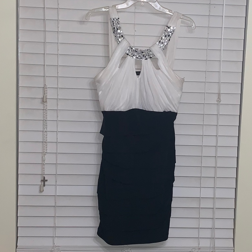 Black and White Crystal Dress